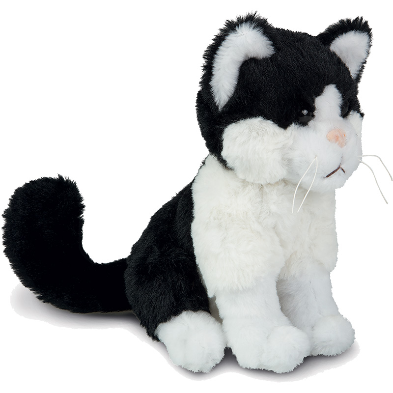 Peluche chat noir et blanc
