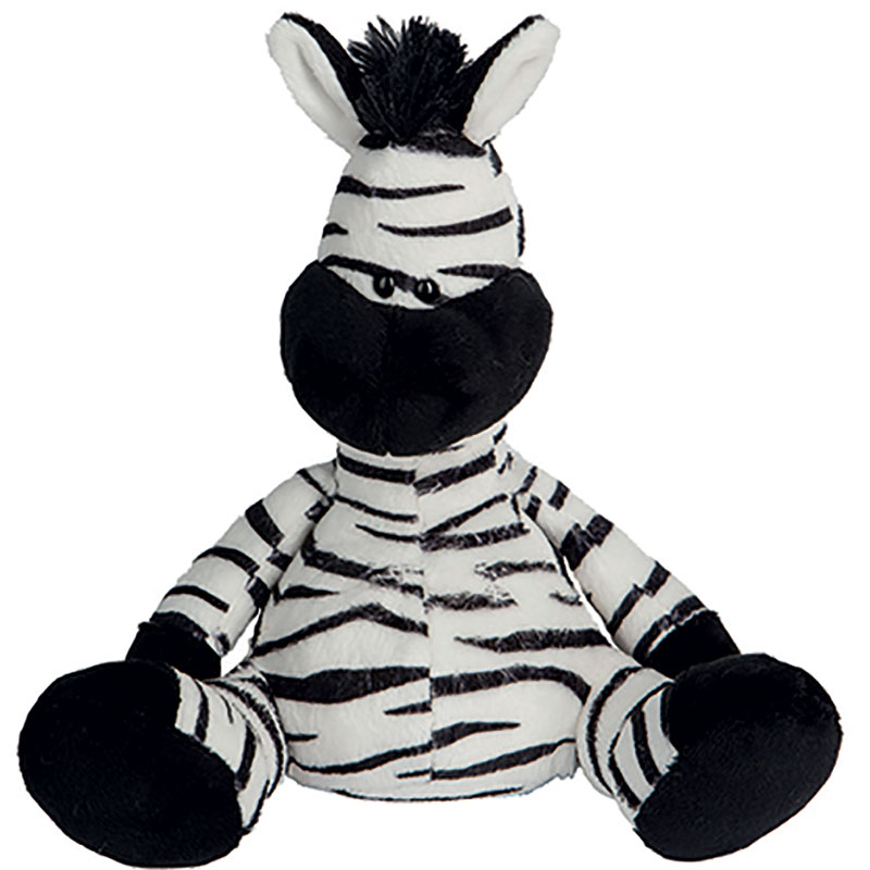 Peluche zèbre
 blanc et noir 18 cm