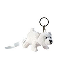 Porte clés peluche ours
 blanc 12 cm