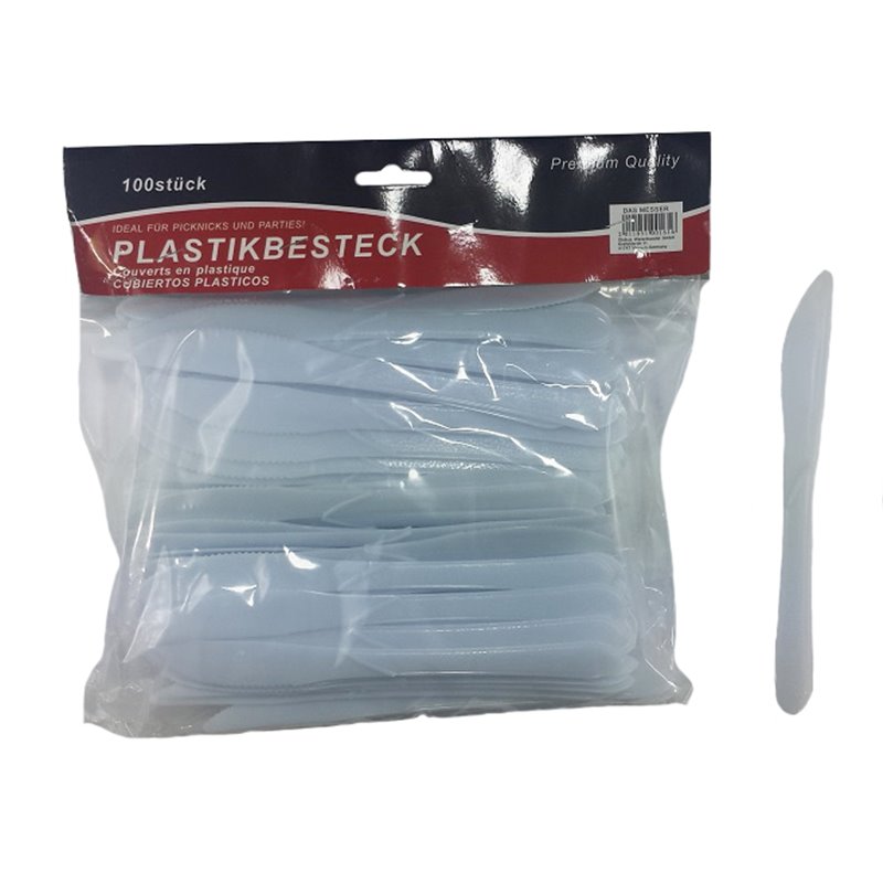 Lot de 100 Couteaux en Plastique 19 cm