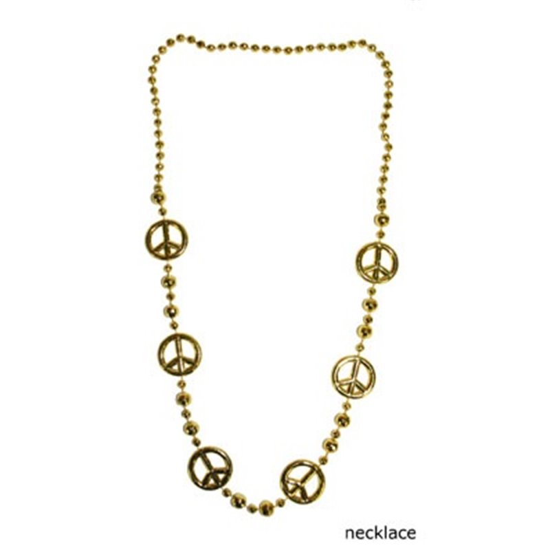 Collier de Hippie avec logo "Peace" 100 cm