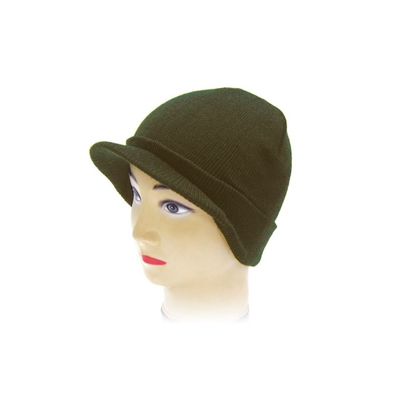 Bonnet Tricoté Uni Vert