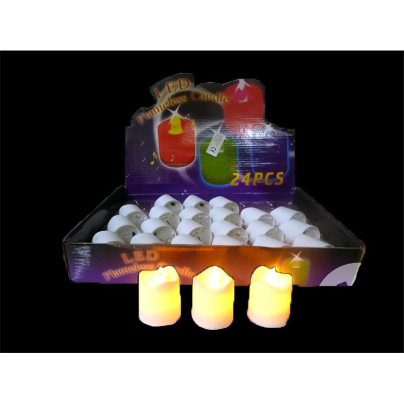 Lot de 24 Bougies Led Flamme Vacillante avec Présentoir