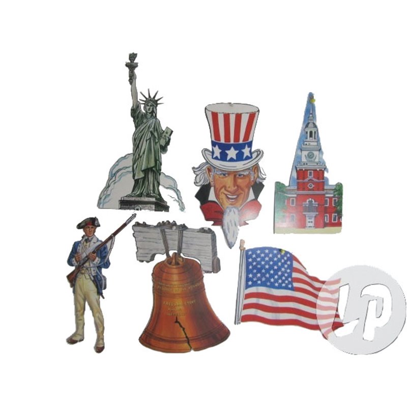 Lot de 6 Panneaux de Décoration sur le Thème USA