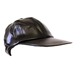 Casquette Imitation Cuir Noire