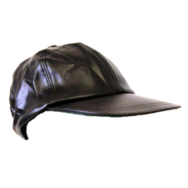 Casquette Imitation Cuir Noire