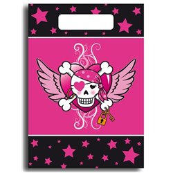 Lot de 8 Sachets à Motif Pirate Rose