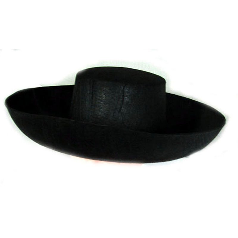 Chapeau Espagnol Rond Feutrine Noir