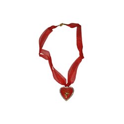 Collier Rouge "Oktoberfest" en Forme de Coeur