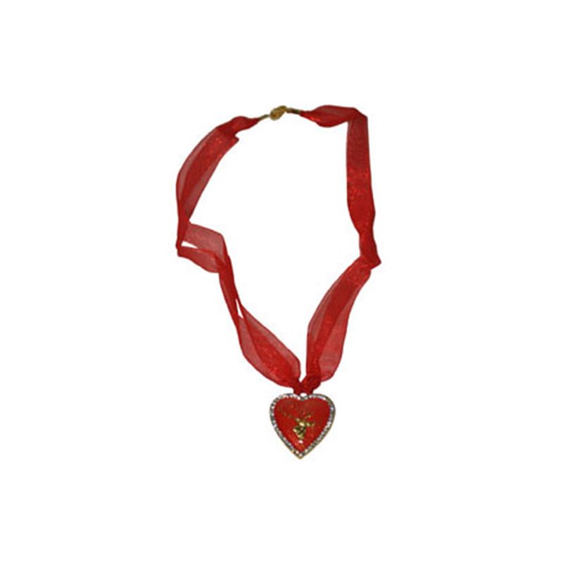 Collier Rouge "Oktoberfest" en Forme de Coeur