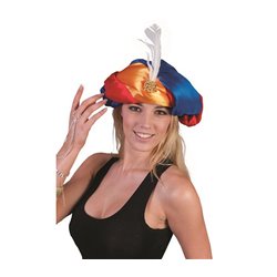 Chapeau de sultan satin avec plume