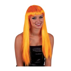 Perruque Cheveux Longs Orange