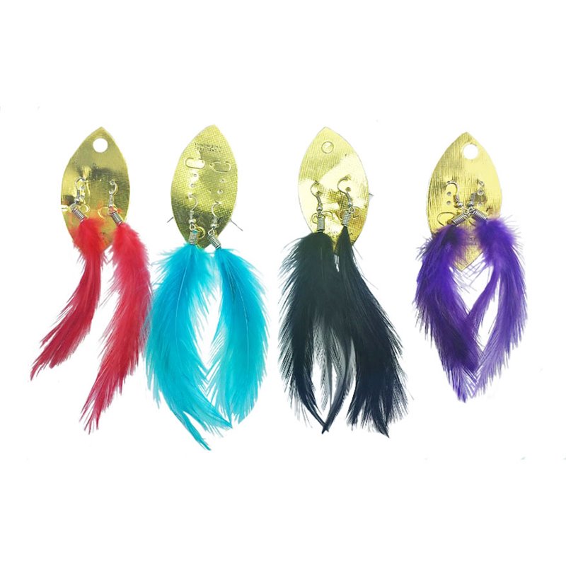 Boucles d'Oreilles indien avec Plumes