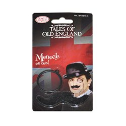 Set d'accessoires d'inspecteur composé d'un monocle et d'une moustache