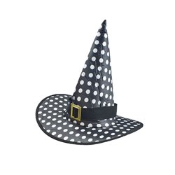 Chapeau de sorcière noir et pois blanc