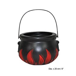 Chaudron de sorcière avec flammes