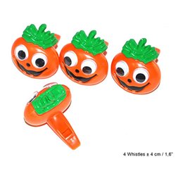 Lot de 4 Sifflets en Forme de Citrouille