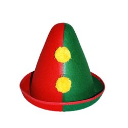 Chapeau de clown pierrot rouge jaune vert