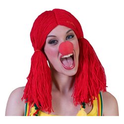 Perruque de Clown pour Femme de Couleur Rouge