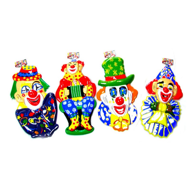 Lot de 4 décorations murale clown