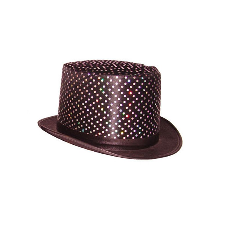 Chapeau haut de forme noir à paillettes