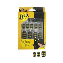 Lot de 24 Faux Ongles à Motif Abeille