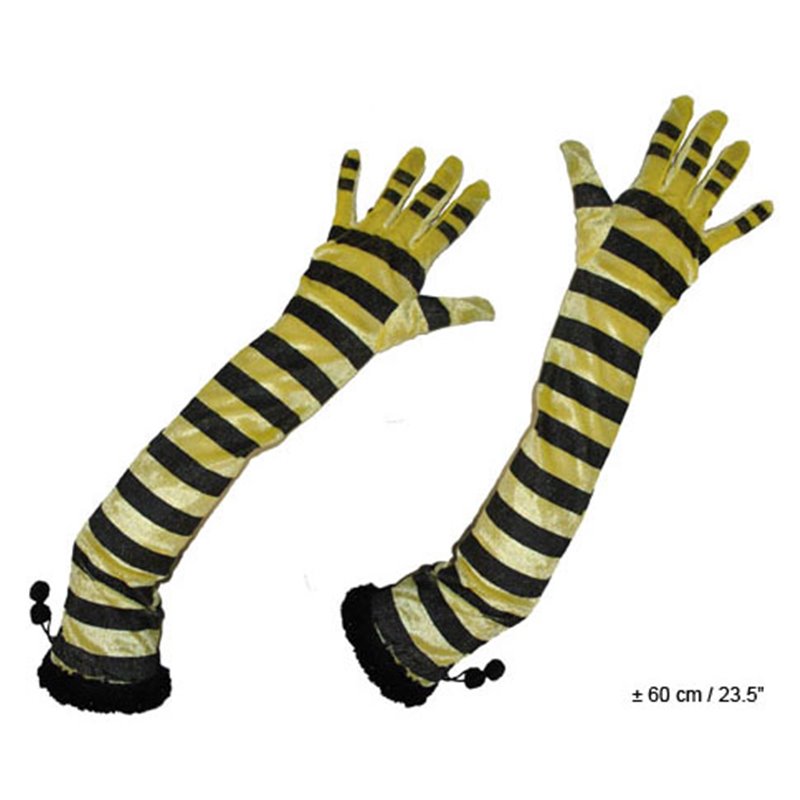 Paire de Gants Abeille de Couleur Jaune et Noir 60 cm