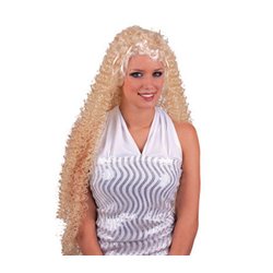 Perruque Cheveux Blond Longs Frisés Style Angel