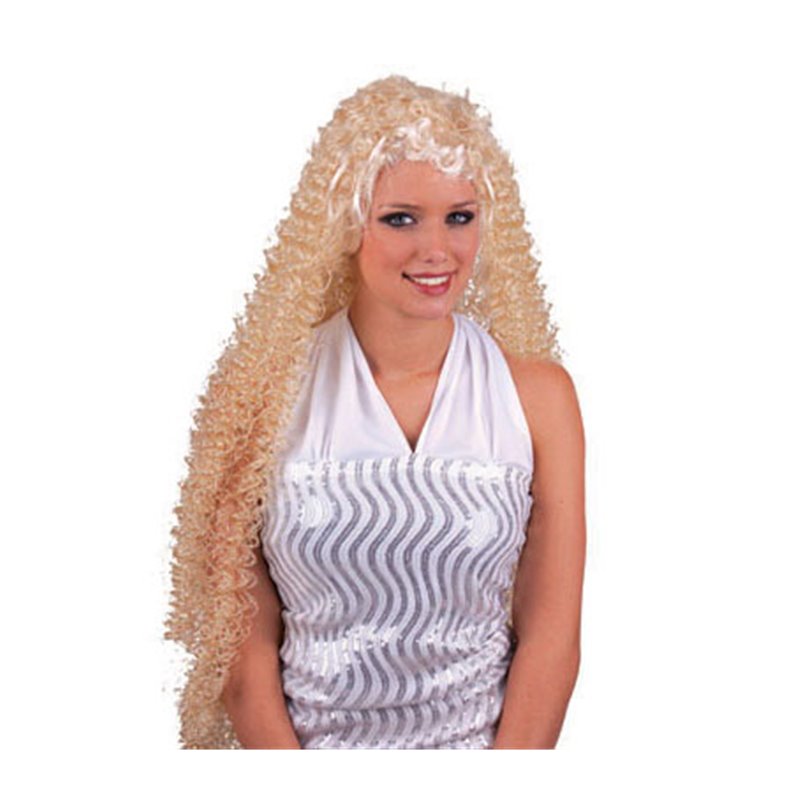 Perruque Cheveux Blond Longs Frisés Style Angel