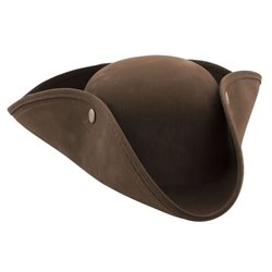 Chapeau tricorne de pirate avec boutons et faux cuir