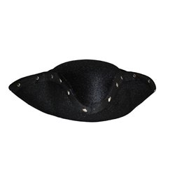 Chapeau tricorne noir en feutrine