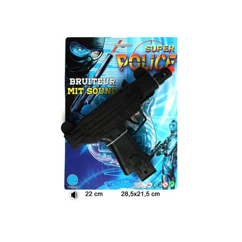 Pistolet UZI bruiteur avec étincelles 22cm