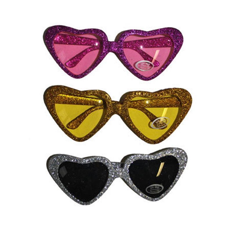 Lunettes Coeur à Paillettes de Différentes Couleurs