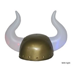 Casque de Viking avec 2 Grandes Cornes Lumineuses