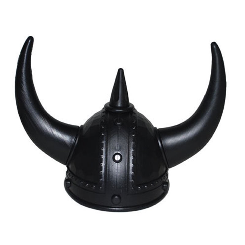 Casque de Viking avec 2 Grandes Cornes Noir