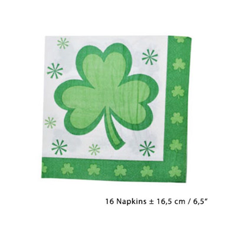 Lot de 16 Serviettes St Patrick en Papier