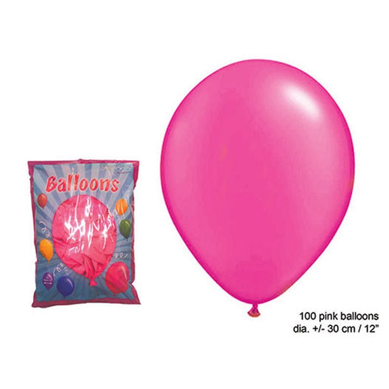 Lot de 100 ballons roses 30cm