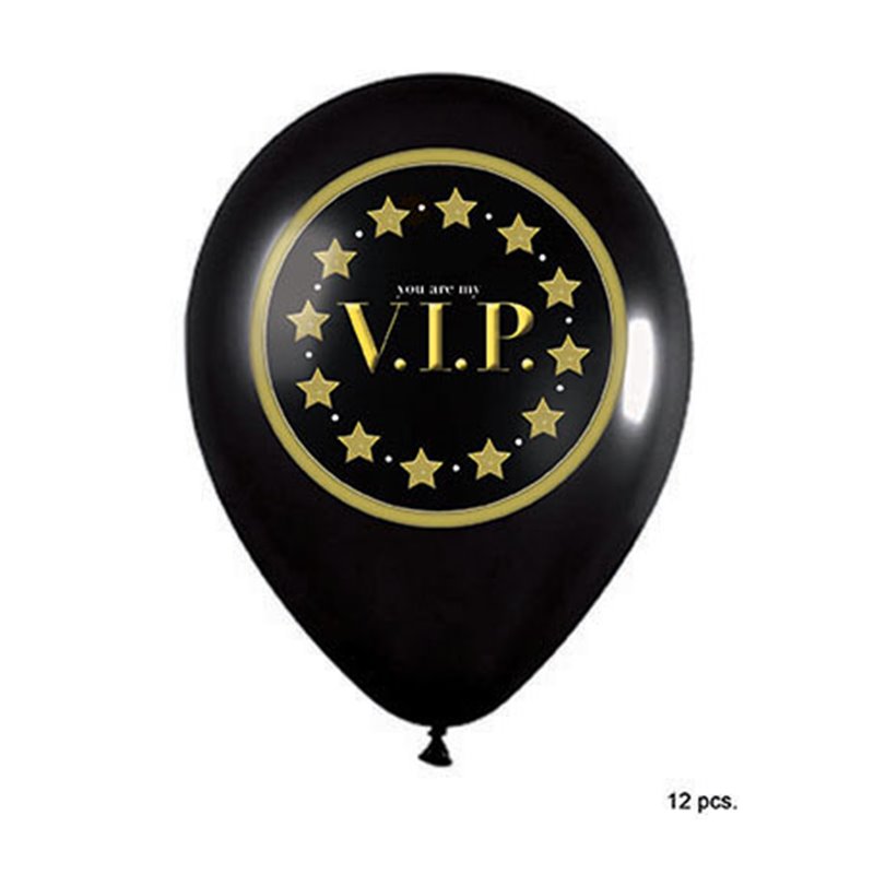 Lot de 12 ballons "V.I.P" 30cm