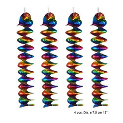 Lot de 4 suspensions spirales en aluminium