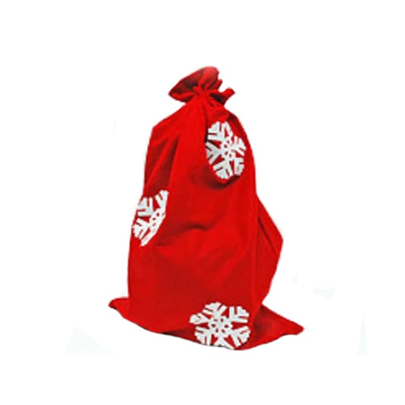 Sac de Père Noël Rouge Motif Flocons