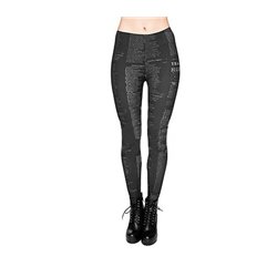 Pantalon legging noir Imprimé