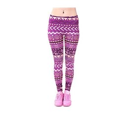 Pantalon legging à motif patchwork mauve