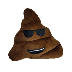 Coussin emoji caca lunette cool