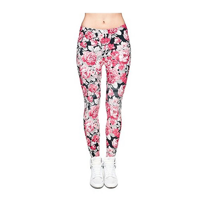 Pantalon legging à motif Roses