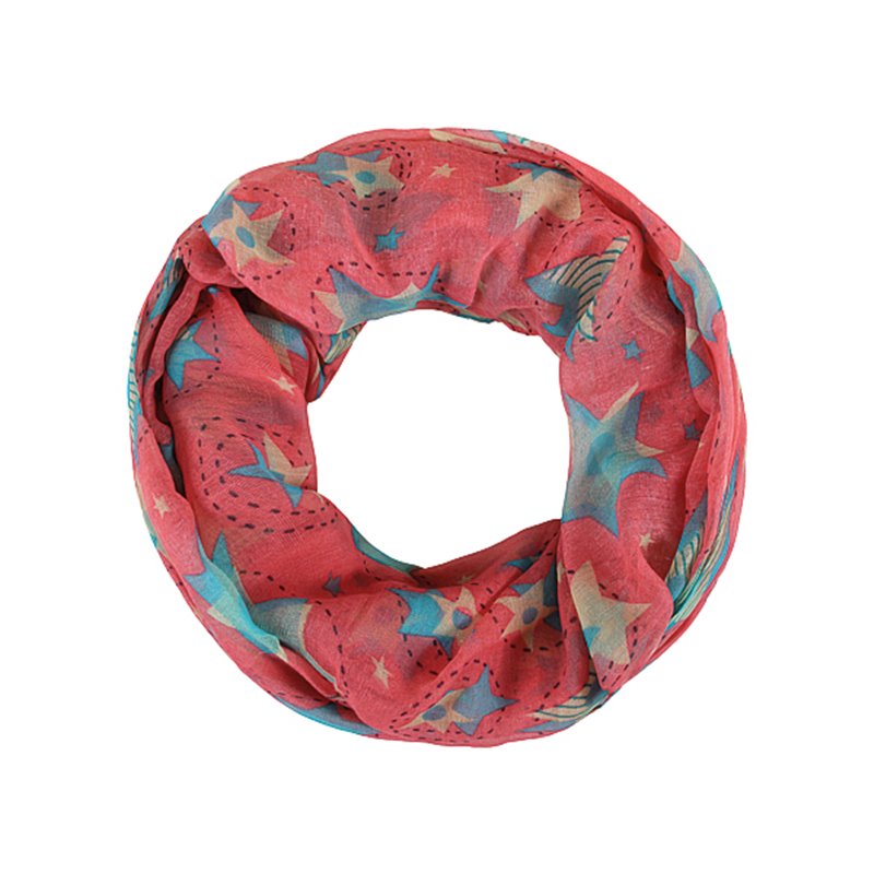 Foulard tube rouge Étoiles