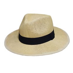 Chapeau Panama Beige de 20 x 17 avec Bandeau