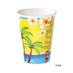 Lot de 8 Gobelets en Plastique Aloha