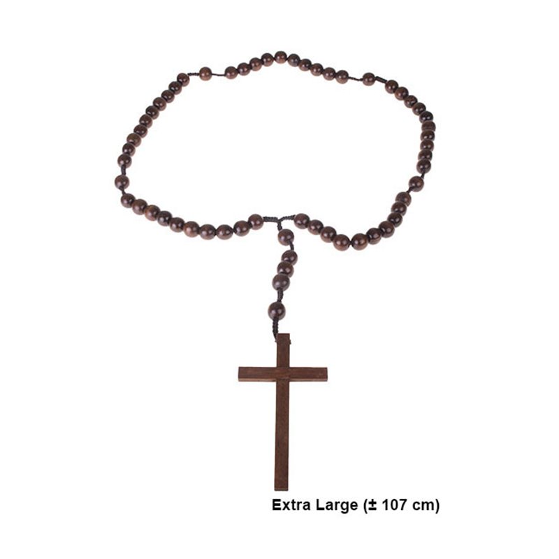 Collier avec Pendentif Croix en Style Bois