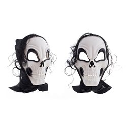 Masque Cagoule en Forme de Squelette avec Cheveux