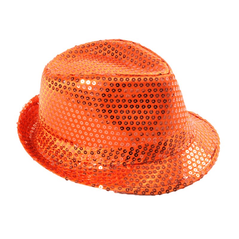 Chapeau Trilby à Sequins Orange